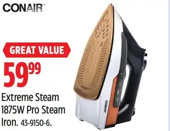 Canadian Tire Conair Extreme Steam 1875W Pro Steam Iron offer