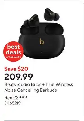 Staples Beats Studio Buds + True Wireless Noise Cancelling Earbuds offer