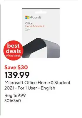 Staples Microsoft Office Home & Student 2021 - For 1 User - English offer