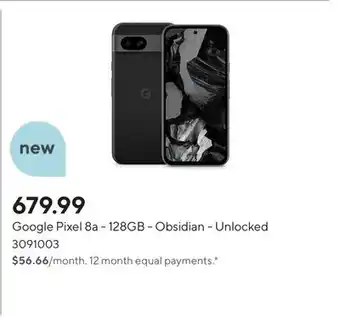 Staples Google Pixel 8a - 128GB - Obsidian - Unlocked offer