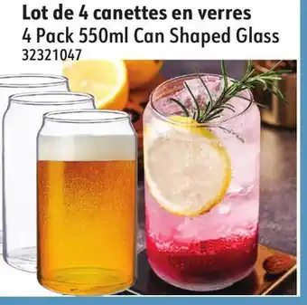 Sushi Shop 4 Pack 550ml Can Shaped Glass offer