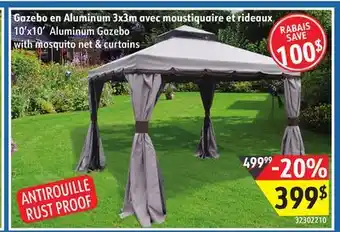 Sushi Shop 10' x 10' Aluminum Gazebo with Mosquito Net & Curtains offer