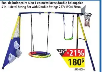 Sushi Shop 4 in 1 Metal Swing Set with Double Swings offer