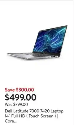 Walmart Dell Latitude 7000 7420 Laptop 14 Full HD ( Touch Screen ) | Core i5-256GB SSD - 16GB RAM | 4 Cores @ 4.4 GHz - 11th Gen CPU offer