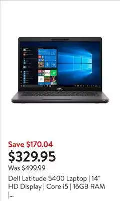 Walmart Dell Latitude 5400 Laptop | 14 HD Display | Core i5 | 16GB RAM | 256GB SSD | Windows 11 Pro - Refurbished offer