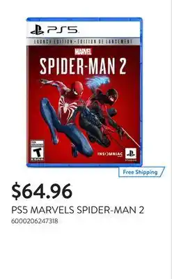 Walmart PS5 MARVELS SPIDER-MAN 2 offer