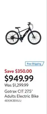 Walmart Gotrax CIT 27.5 Adults Electric Bike offer