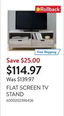 Walmart FLAT SCREEN TV STAND offer