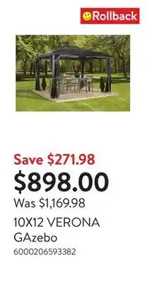 Walmart 10X12 VERONA GAzebo offer