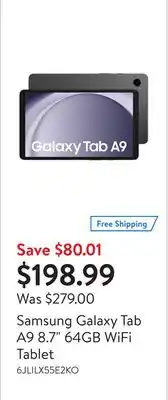 Walmart Samsung Galaxy Tab A9 8.7 64GB WiFi Tablet offer