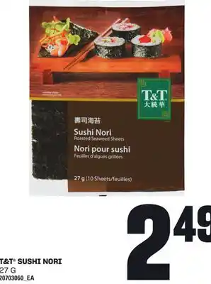 Loblaws T&T SUSHI NORI, 27G offer