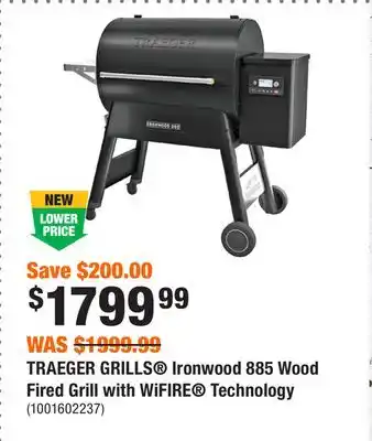 Home Depot TRAEGER GRILLS  Ironwood 885 Wood Fired Grill with WiFIRE Technology offer