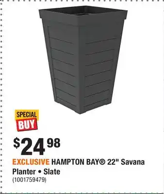 Home Depot EXCLUSIVE HAMPTON BAY 22 Savana Planter • Slate offer