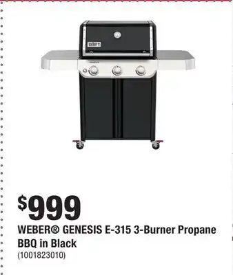 Home Depot WEBER GENESIS E-315 3-Burner Propane BBQ in Black offer