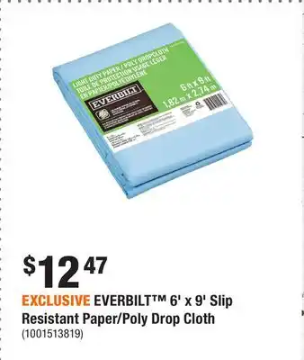 Home Depot EXCLUSIVE EVERBILT 6' x 9' Slip Resistant Paper/Poly Drop Cloth offer