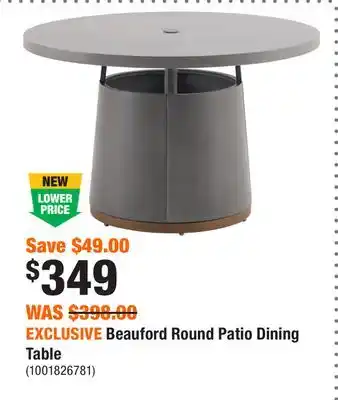 Home Depot EXCLUSIVE Beauford Round Patio Dining Table offer