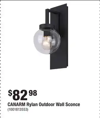 Home Depot CANARM Rylan Outdoor Wall Sconce offer