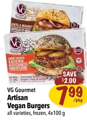 Farm Boy VG Gourmet Artisan Vegan Burgers offer