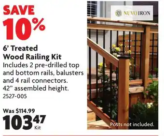 Home Hardware 6' Treated Wood Railing Kit offer