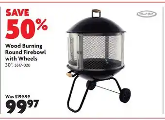 Home Hardware Wood Burning Round Firebowl with Wheels offer