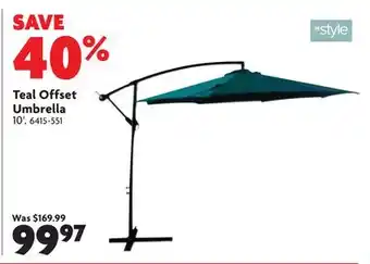 Home Hardware Teal Offset Umbrella offer