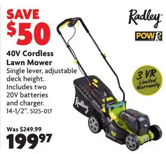 Home Hardware 40V Cordless Lawn Mower offer