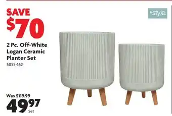 Home Hardware 2 Pc. Off-White Logan Ceramic Planter Set offer