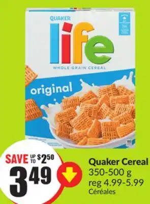 FreshCo Quaker Cereal 350-500 g offer