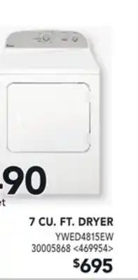 RONA WHIRLPOOL 7 CU. FT. DRYER offer