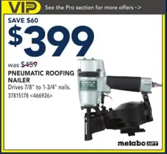 RONA PNEUMATIC ROOFING NAILER offer