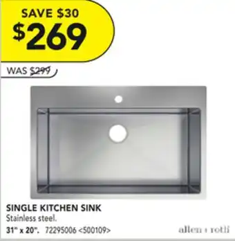 RONA SINGLE KITCHEN SINK offer