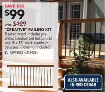 RONA 6' CREATIVE RAILING KIT offer