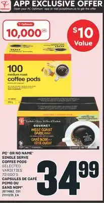 Valu-mart CAPSULES DE CAFÉ PC OU SANS NOM , 72/100'S offer