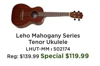 Long & McQuade Leho Mahogany Series Arch Back Tenor Ukulele offer