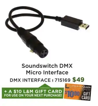 Long & McQuade SoundSwitch DMX Micro Interface offer