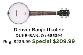 Long & McQuade Denver Banjo Ukulele w/bag offer