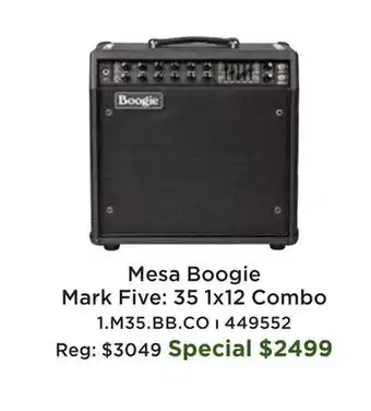 Long & McQuade Mesa Boogie Mark Five: 35 1x12 Combo offer