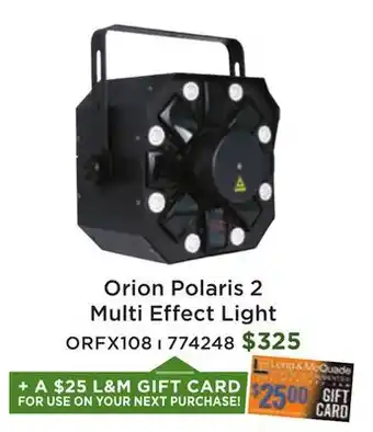 Long & McQuade Orion Polaris 2 Multi Effect Light offer