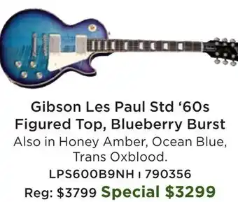 Long & McQuade Gibson Les Paul Standard 60s Figured Top - Blueberry Burst offer