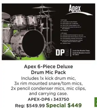 Long & McQuade Apex DP6 Deluxe Drum Microphone Pack offer