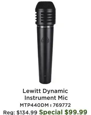 Long & McQuade Lewitt MTP 440 DM Dynamic Instrument Microphone offer