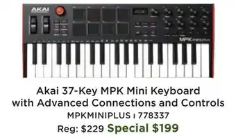 Long & McQuade Akai MPK Mini Plus 37-key MPK Mini Keyboard with Advanced Connections and Controls offer