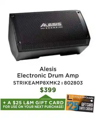 Long & McQuade Alesis Strike Amp 8 MK2 2000-Watt Electronic Drum Amplifier with Bluetooth offer