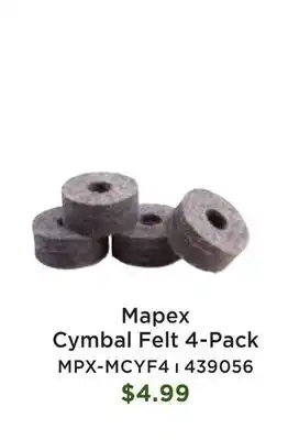 Long & McQuade Mapex Cymbal Felts 4 Pack offer