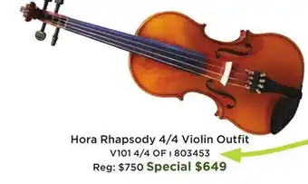Long & McQuade Hora Instruments Rhapsody Violin Outfit - 4/4 offer