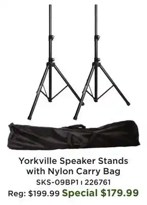 Long & McQuade Yorkville Sound Pair of Steel Speaker Stands w/Bag offer