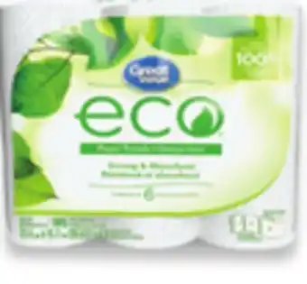 Walmart Great Value Eco Bathroom Tissue 12-pack 242 Sheets or Paper Towels 6-Pack 105 Sheets offer