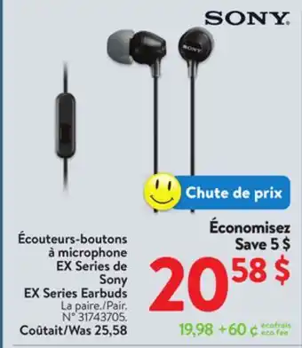 Walmart Sony EX Series Earbuds offer