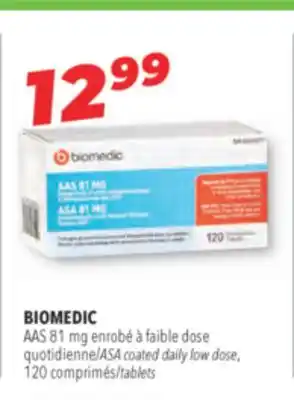 Familiprix BIOMEDIC AAS 81 mg ASA coated daily low dose, 120 tablets offer