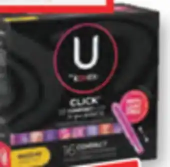 Familiprix U by Kotex Click with Comfortflex compact unscented tampons regular 16un offer